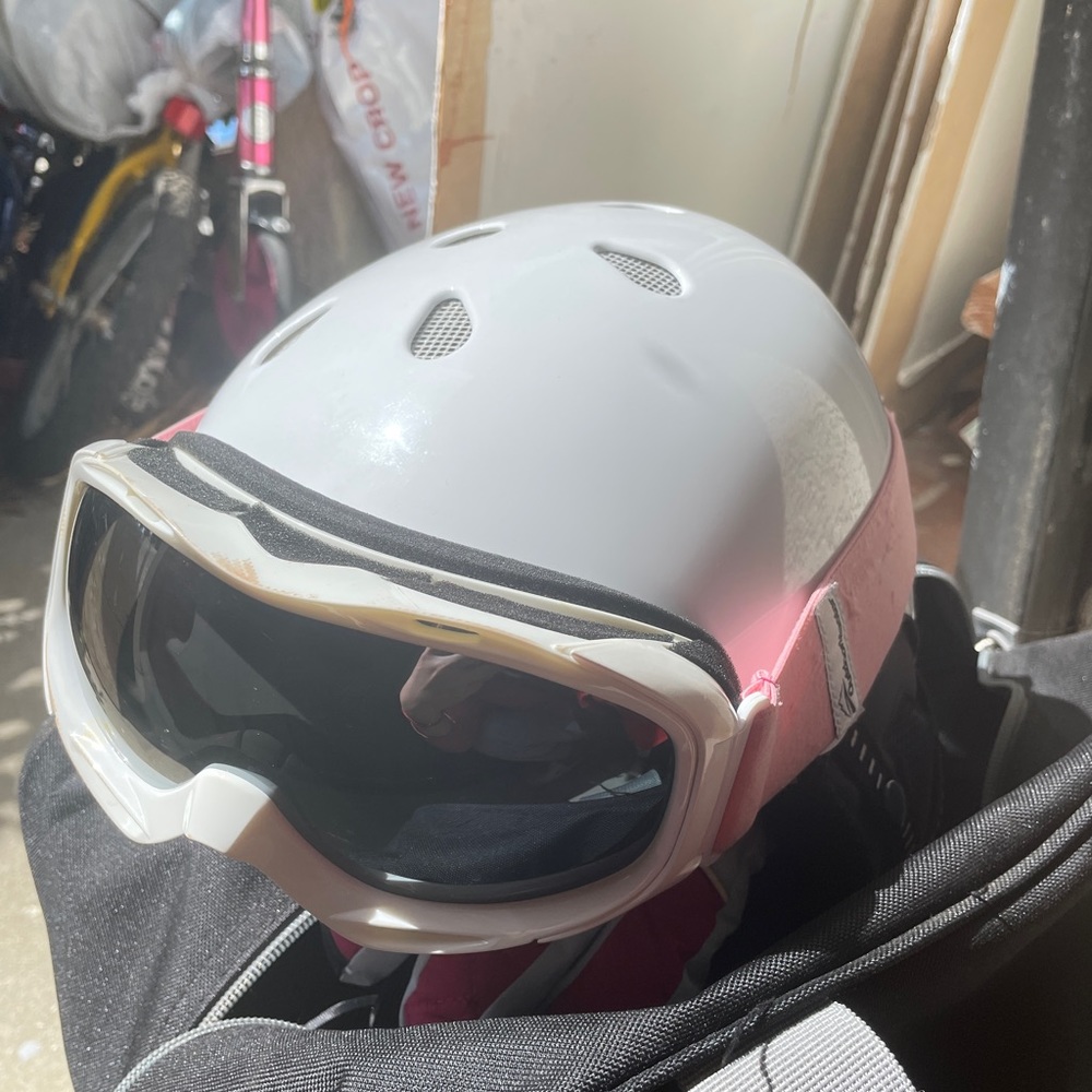 both of Skii helmet and goggle